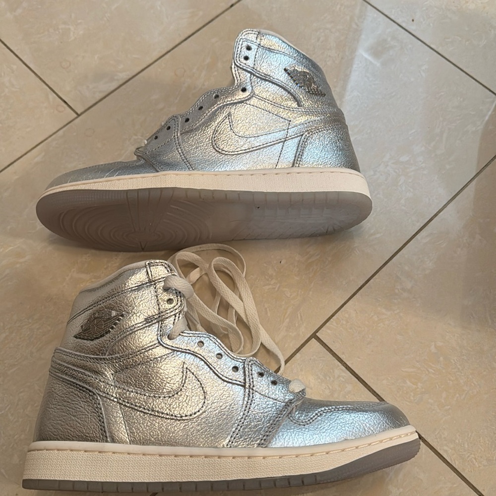 Nike Air Jordan silver sneakers